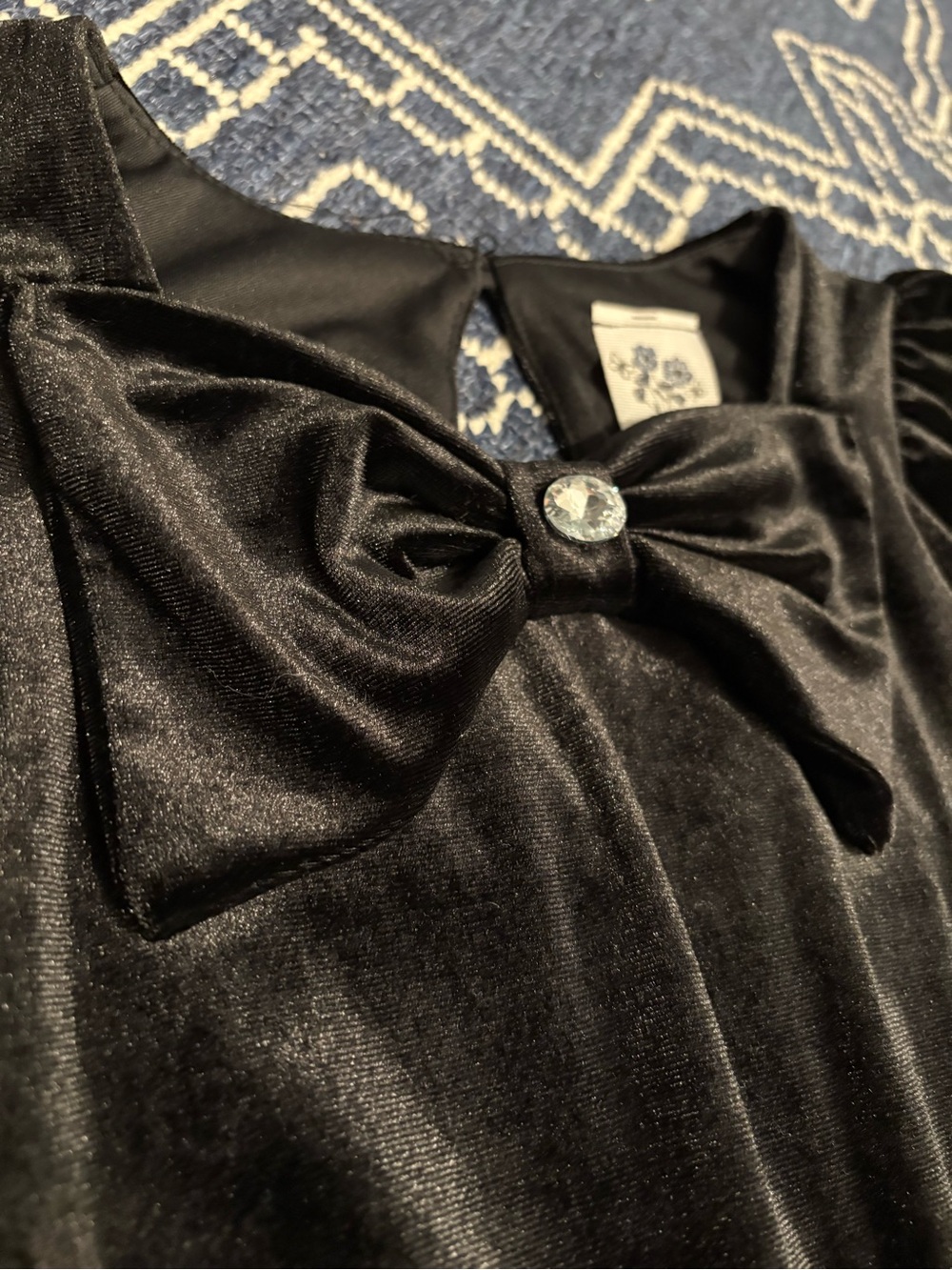 Lily Bleu Black Velvet Wide-Leg Jumpsuit for Girls - Picture 3 of 7